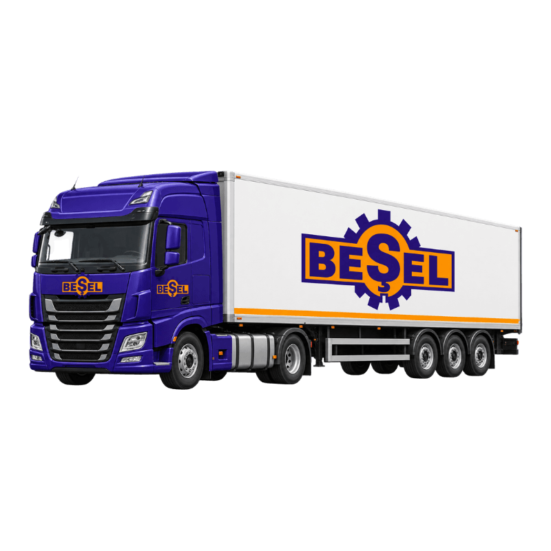 Für eine Exportsendung vorbereiteter Beşel-Kalıp-Logistik-Lkw